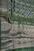 Exquisite Green Banarasi Pure Chiniya Saree - Luxurion World