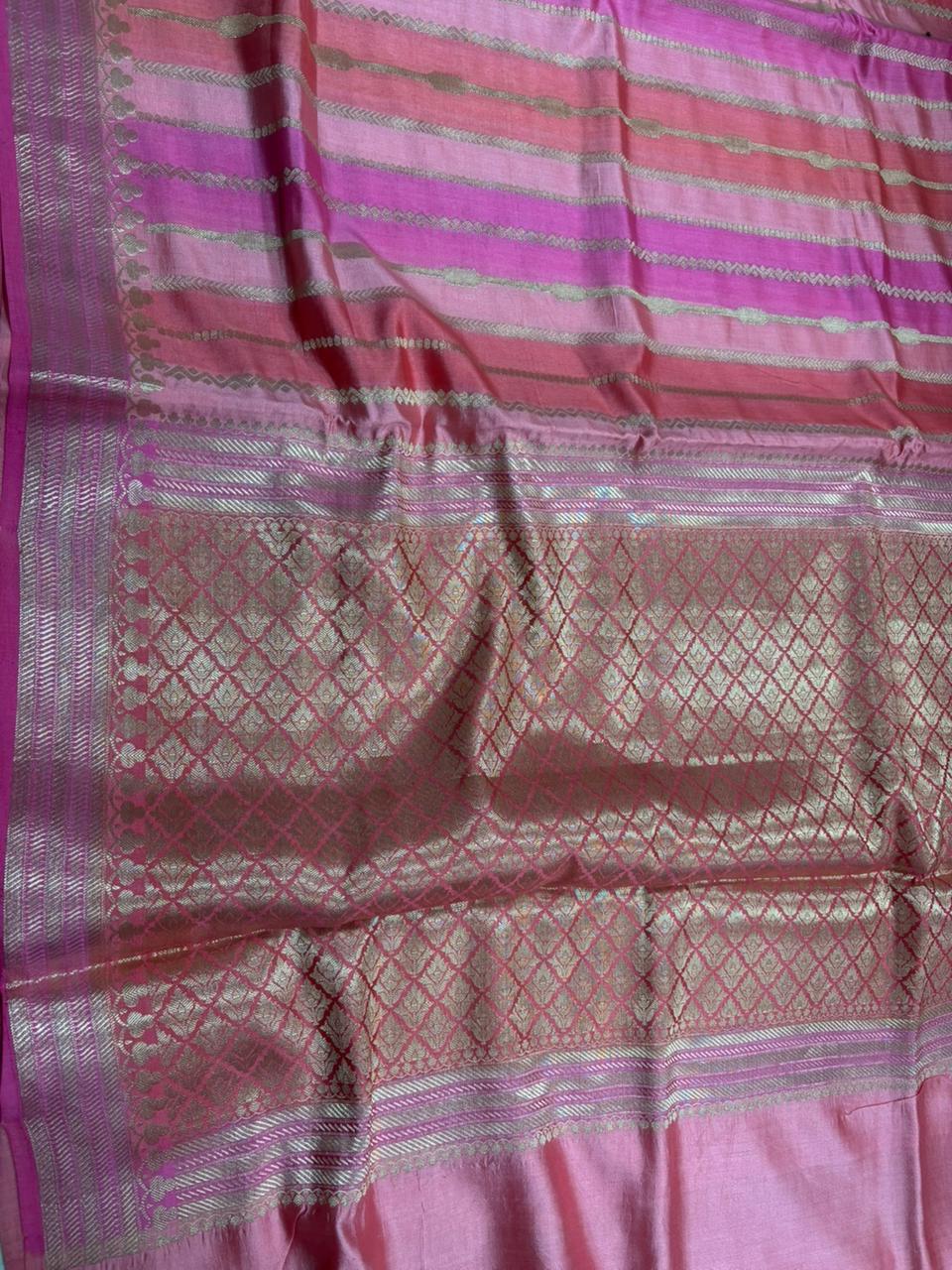 Stunning Multicolor Banarasi Pure Chiniya Silk Saree - Luxurion World