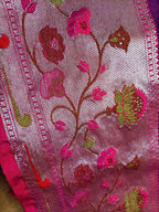 Elegant Purple Banarasi Chiniya Silk Saree with Paithani Border - Luxurion World