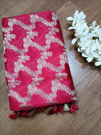 Exquisite Red Banarasi Moonga Silk Saree - Luxurion World