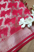Exquisite Red Banarasi Moonga Silk Saree - Luxurion World