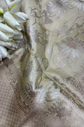Pastel Handloom Banarasi Pure Katan Silk Sona Roopa Saree - Luxurion World