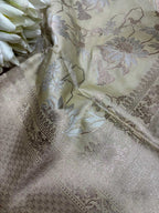 Pastel Handloom Banarasi Pure Katan Silk Sona Roopa Saree - Luxurion World