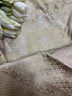 Pastel Handloom Banarasi Pure Katan Silk Sona Roopa Saree - Luxurion World