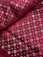 Red Banarasi Pure Silk Flower Design Saree - Luxurion World