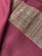 Maroon Banarasi Chiniya Silk Saree Big Boota Flower Design Handloom