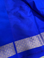 Purple Handloom Banarasi Pure Katan Silk Brocade Flower Design Saree