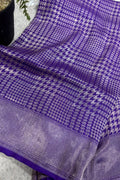 Purple Handloom Banarasi Pure Silk Saree