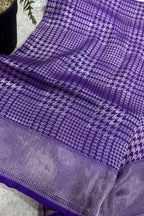 Purple Handloom Banarasi Pure Silk Saree