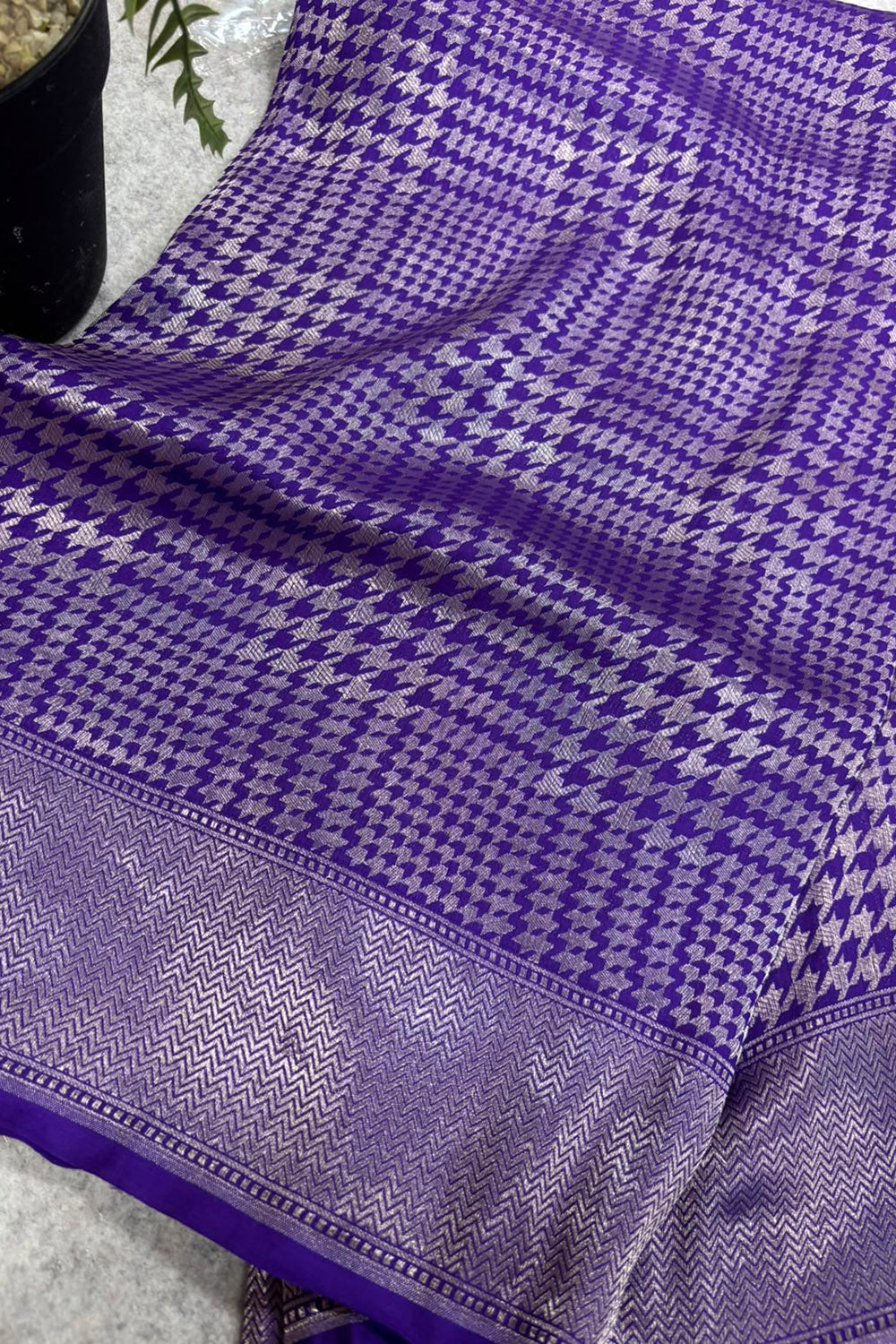 Purple Handloom Banarasi Pure Silk Saree