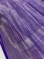 Purple Handloom Banarasi Pure Silk Saree