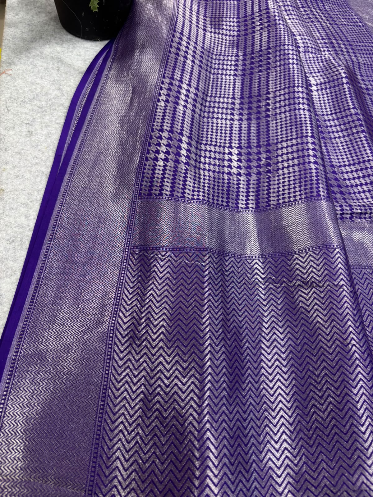 Purple Handloom Banarasi Pure Silk Saree