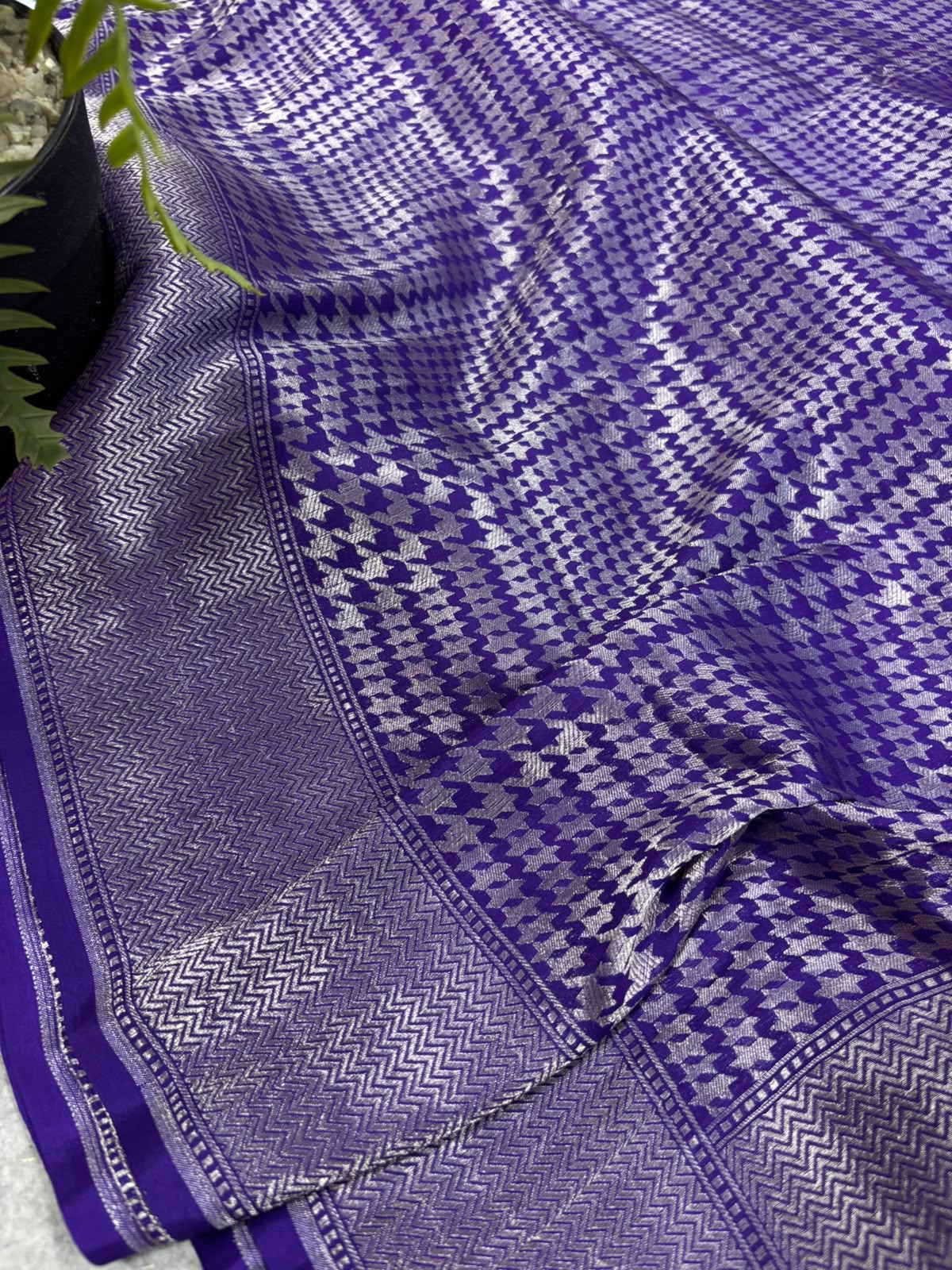Purple Handloom Banarasi Pure Silk Saree