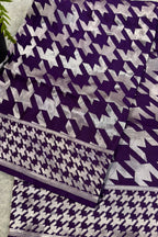 Purple Handloom Banarasi Pure Silk Saree