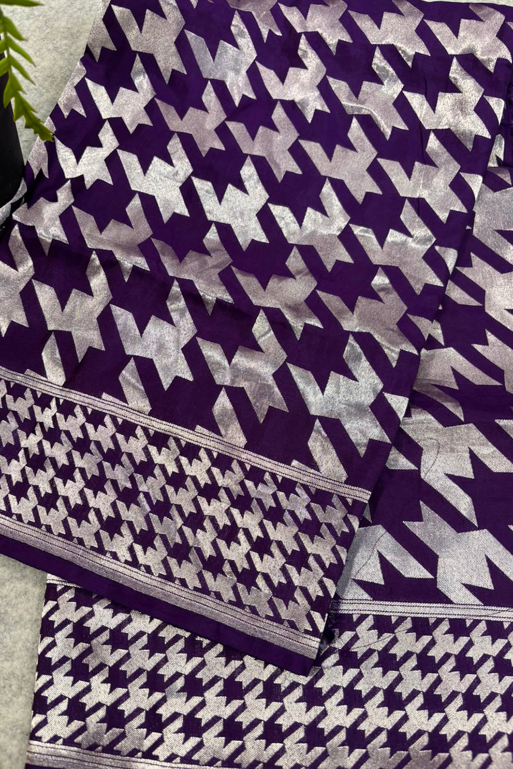 Purple Handloom Banarasi Pure Silk Saree
