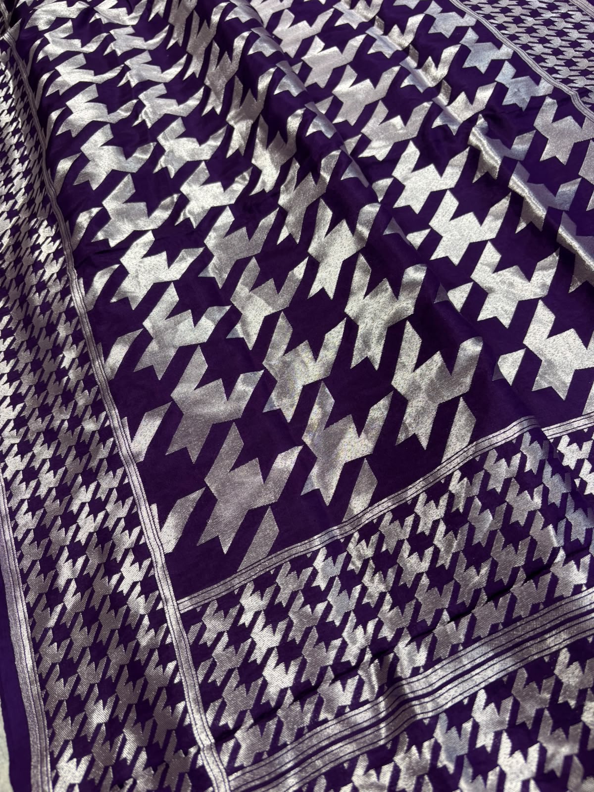 Purple Handloom Banarasi Pure Silk Saree