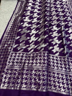 Purple Handloom Banarasi Pure Silk Saree