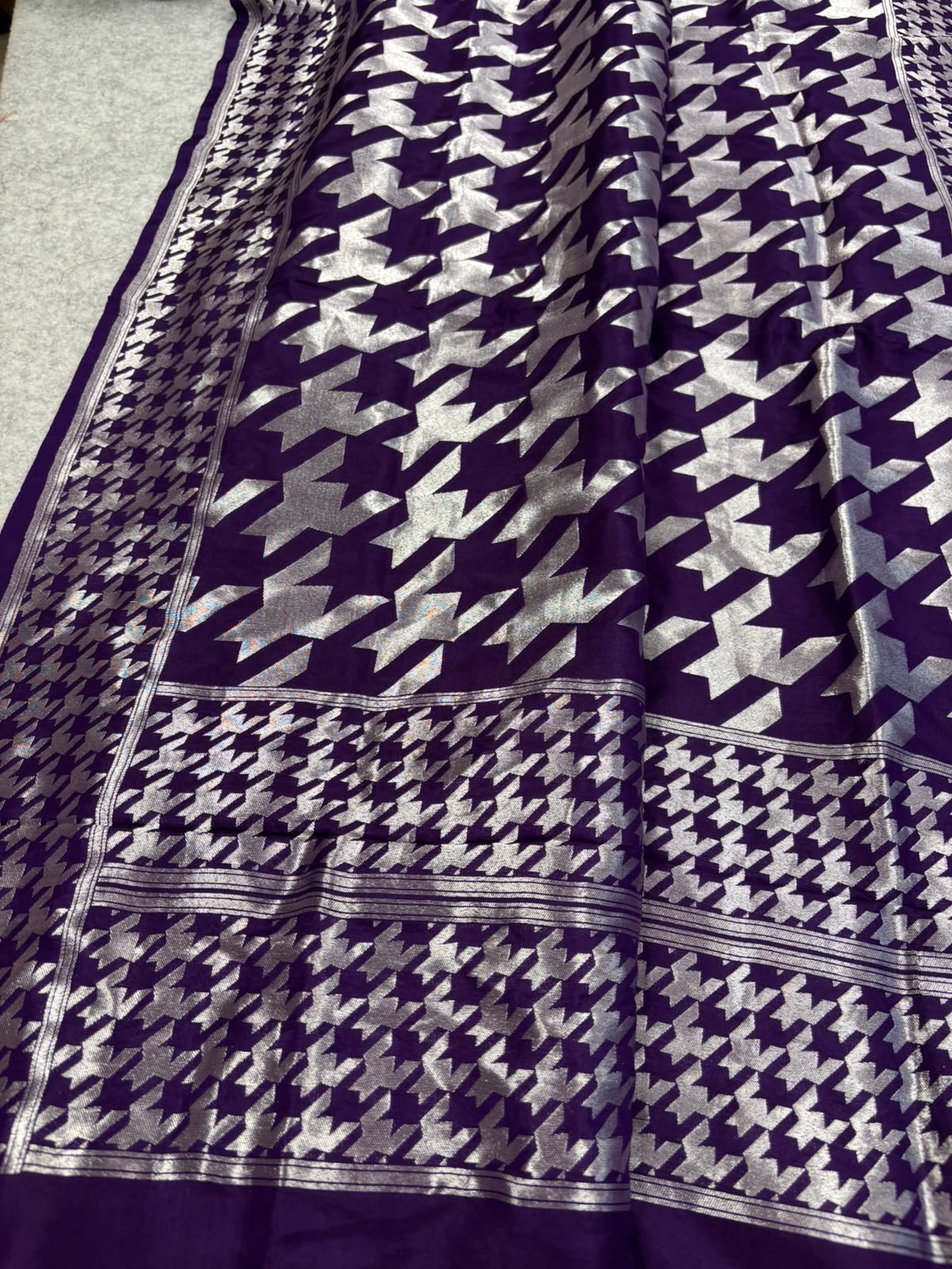 Purple Handloom Banarasi Pure Silk Saree