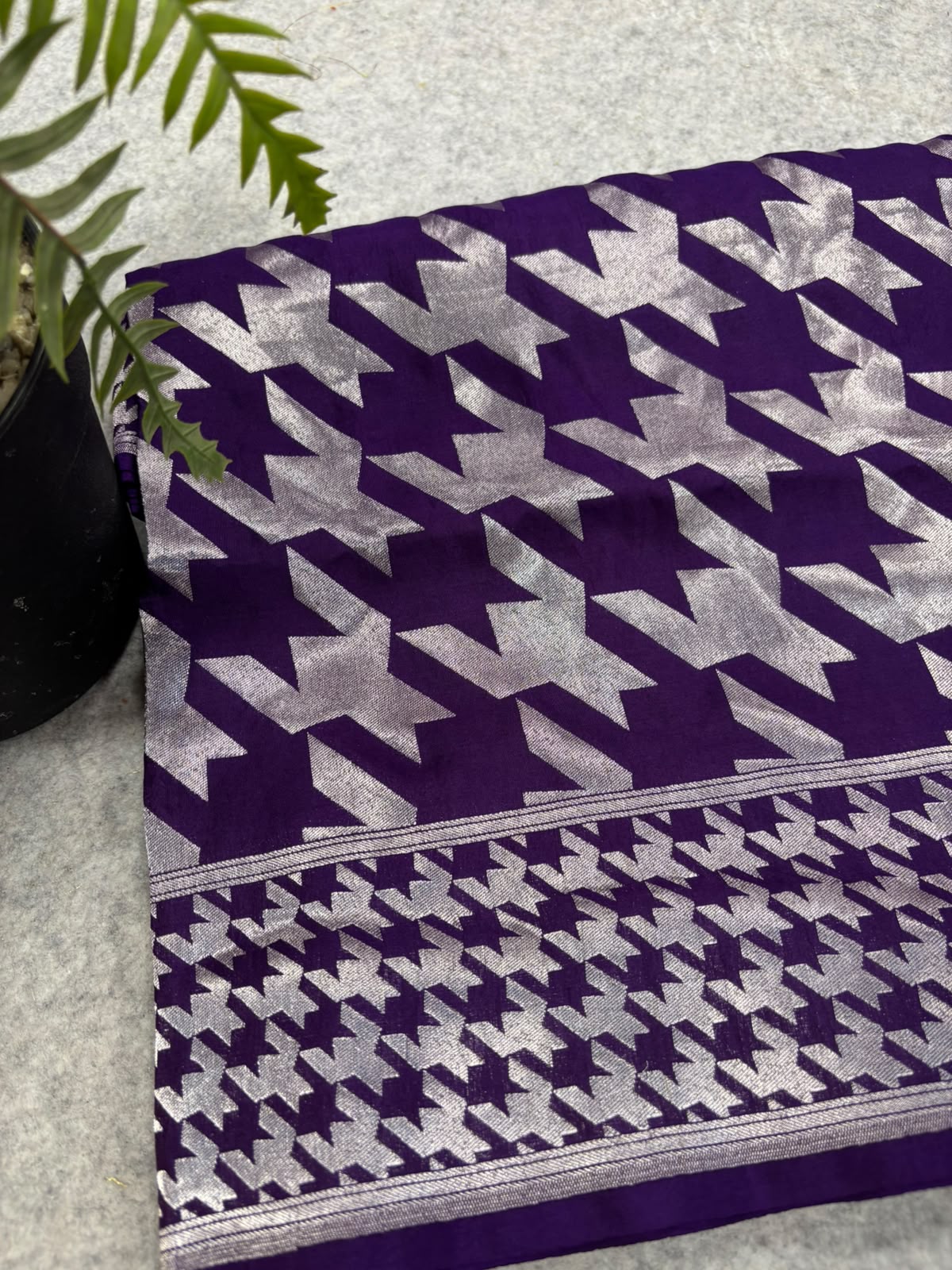 Purple Handloom Banarasi Pure Silk Saree