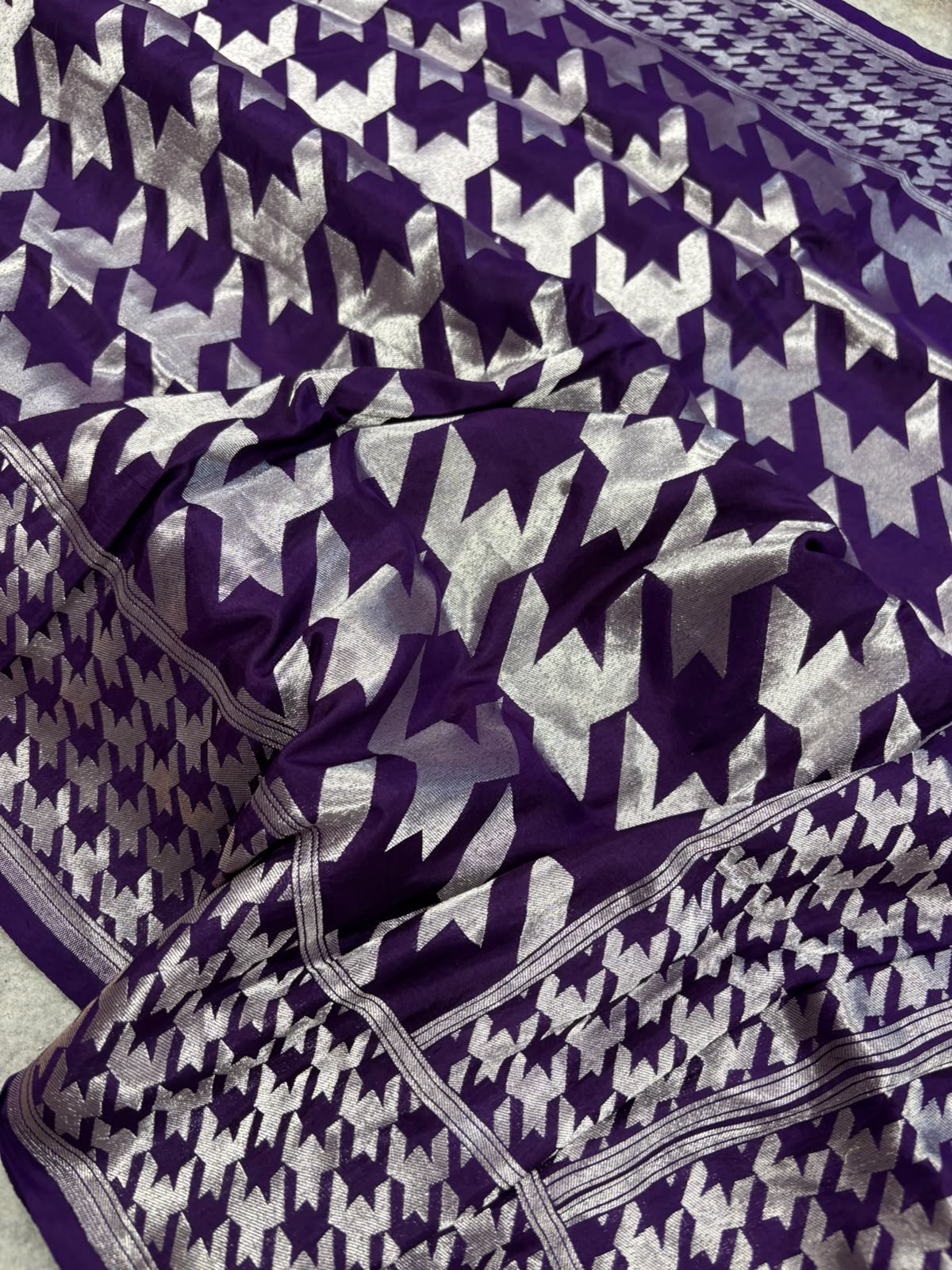 Purple Handloom Banarasi Pure Silk Saree