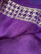Purple Handloom Banarasi Pure Silk Saree