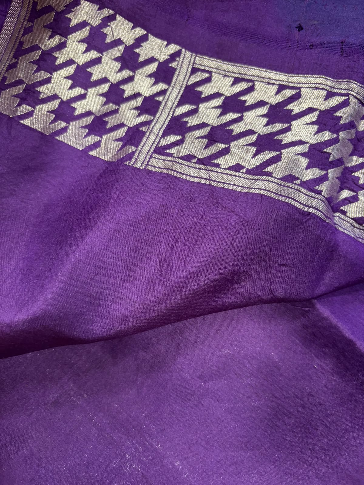 Purple Handloom Banarasi Pure Silk Saree