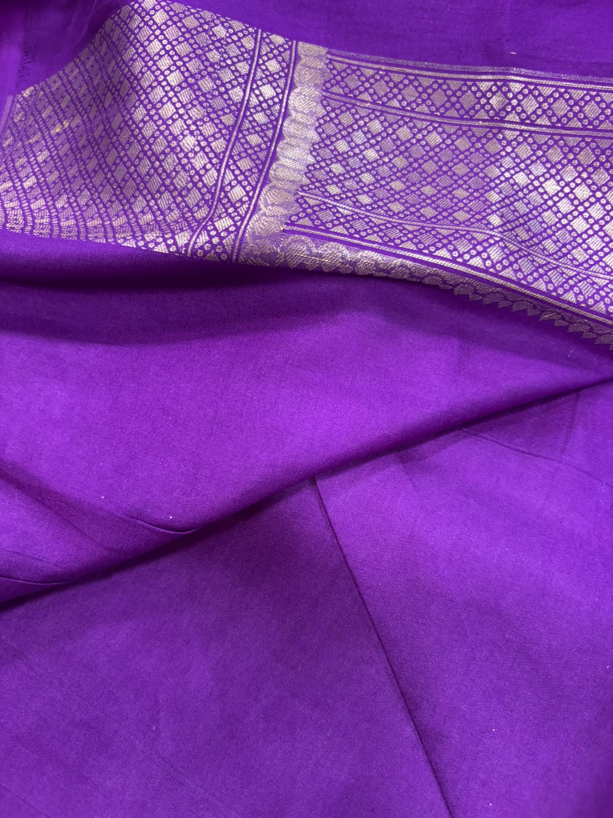 Purple Handloom Banarasi Pure Silk Meenakari Flower Design Saree