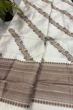 Dyeable Banarasi Raw Silk Saree Flower Design Handloom India