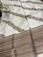 Dyeable Banarasi Raw Silk Saree Flower Design Handloom India