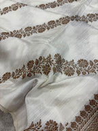 Dyeable Banarasi Raw Silk Saree Flower Design Handloom India