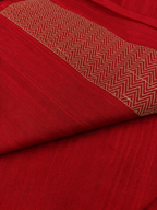 Red Banarasi Raw Silk Saree Flower Design Handloom India