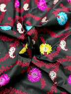 Elegant Black Banarasi Handloom Pure Katan Silk Kadwa Meenakari Saree - Luxurion World