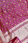 Exquisite Pink Banarasi Meenakari Silk Saree - Luxurion World