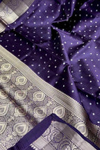 Blue Banarasi Silk Bandhani Saree - Handloom Beauty - Luxurion World