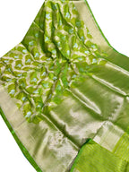 Exquisite Green Banarasi Handloom Silk Saree - Luxurion World