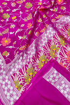 Stunning Pink Banarasi Tussar Georgette Saree - Luxurion World