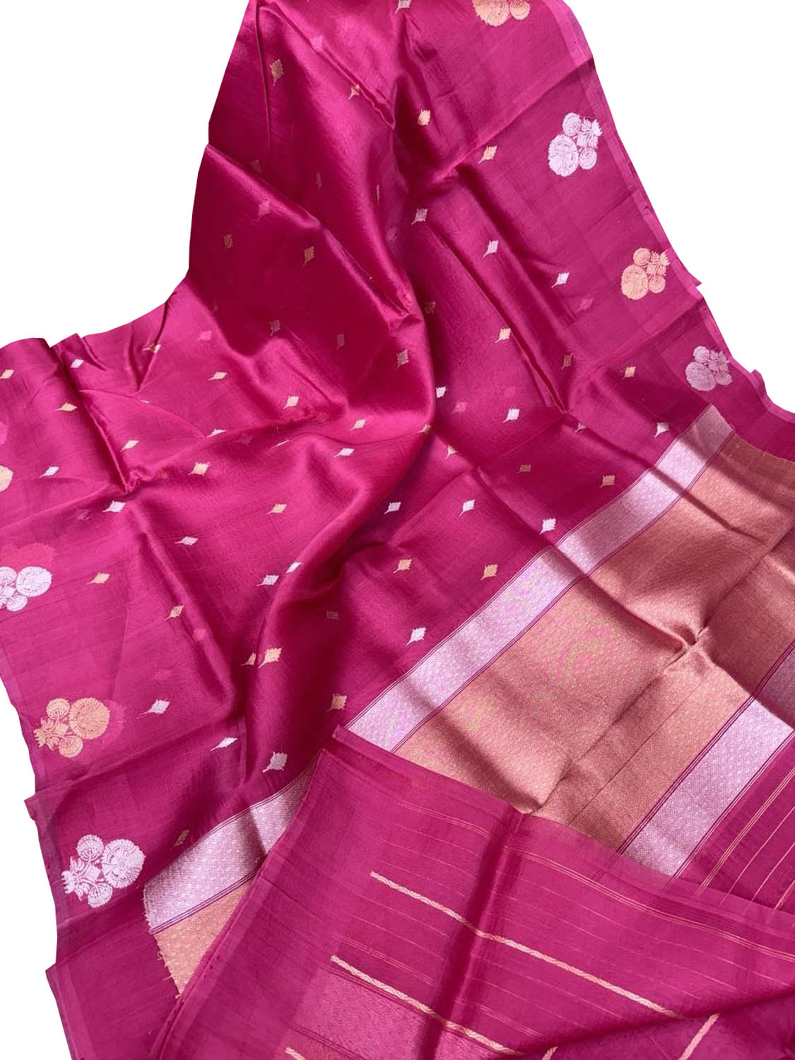 Exquisite Pink Handloom Banarasi Pure Kora Silk Saree - Luxurion World