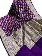 Exquisite Purple Handloom Banarasi Silk Saree - Luxurion World