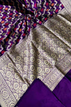 Exquisite Purple Handloom Banarasi Silk Saree - Luxurion World