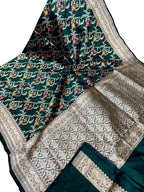 Exquisite Green Handloom Banarasi Pure Katan Silk Saree - Luxurion World