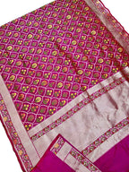 Exquisite Pink Handloom Banarasi Katan Silk Saree - Luxurion World