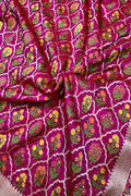 Exquisite Pink Handloom Banarasi Katan Silk Saree - Luxurion World