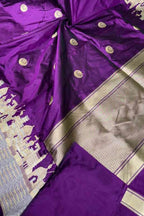 Regal Purple Banarasi Silk Saree: Elegant Handloom Design - Luxurion World