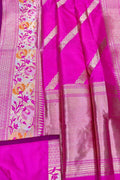 Exquisite Pink Banarasi Katan Silk Saree - Luxurion World