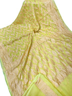 Yellow Handloom Banarasi Chiffon Georgette Saree - Luxurion World