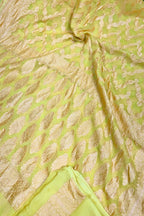 Yellow Handloom Banarasi Chiffon Georgette Saree - Luxurion World