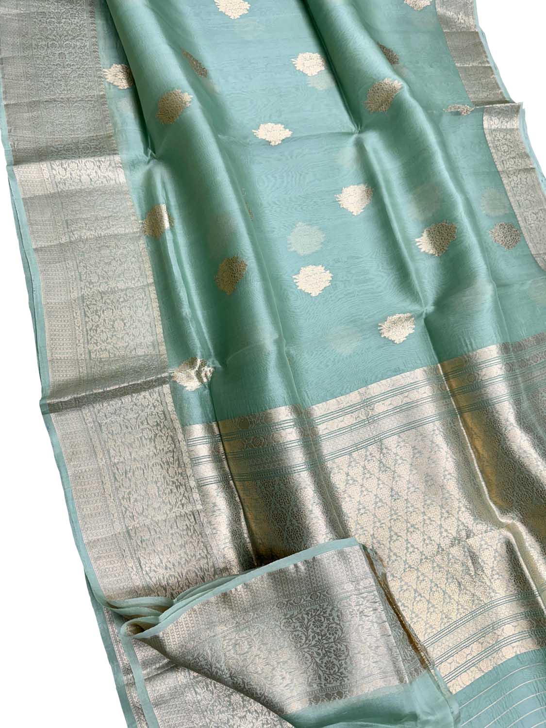 Exquisite Green Banarasi Handloom Silk Saree - Luxurion World