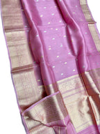 Exquisite Pink Banarasi Handloom Silk Saree - Luxurion World