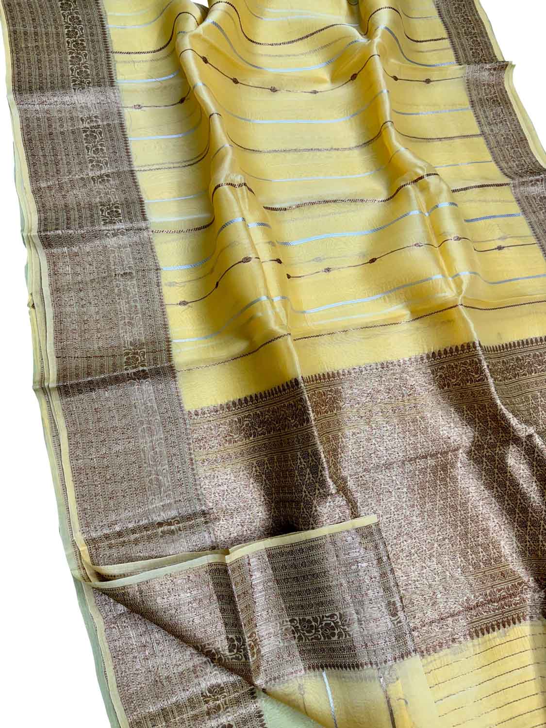Exquisite Yellow Banarasi Handloom Silk Saree - Luxurion World