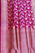 Exquisite Pink Banarasi Handloom Pure Katan Silk Saree - Luxurion World